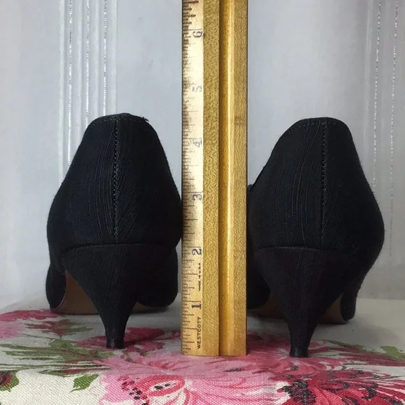 VTG Dolce by Pierre Black Duponie Kitten Heels Sz.9.5 - Picture 2 of 13